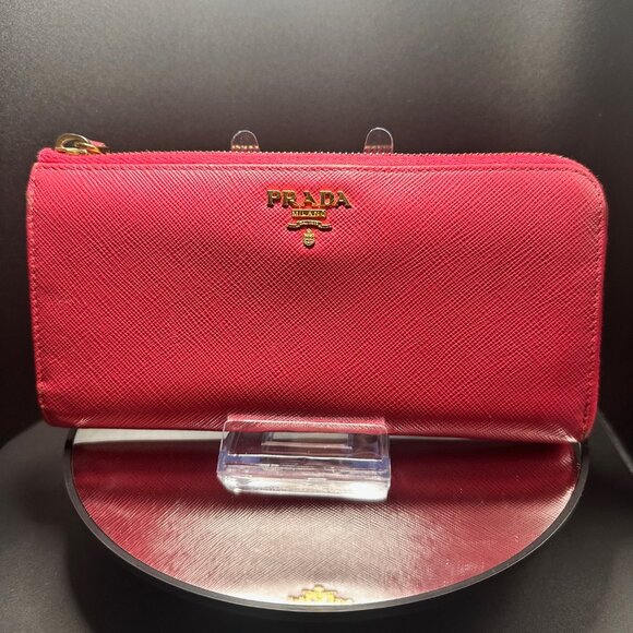 Prada Saffiano Lux Leather Continental Wallet - EUC - Picture 1 of 10